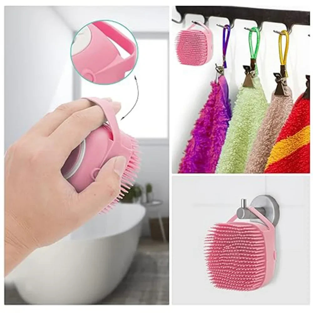 Dog/Cat Bath Brush Rubber Shampoo Dispenser