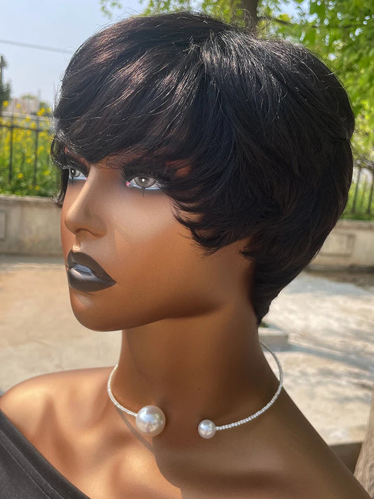 Short Pixie Cut Human Hair Wigs