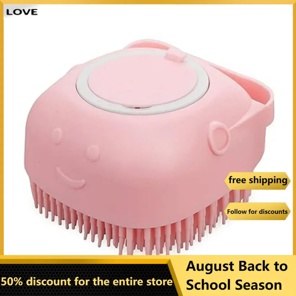 Dog/Cat Bath Brush Rubber Shampoo Dispenser