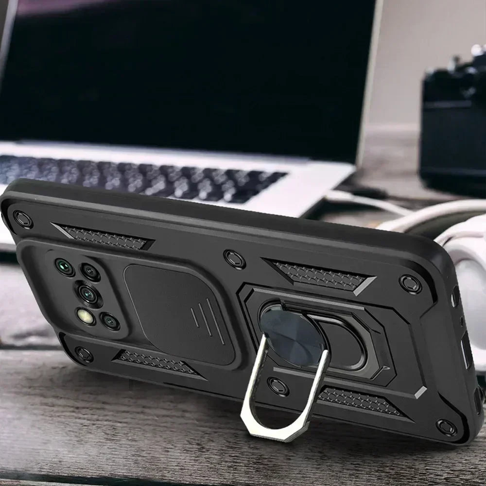 Slide Camera Lens Shockproof Armor Case For Poco