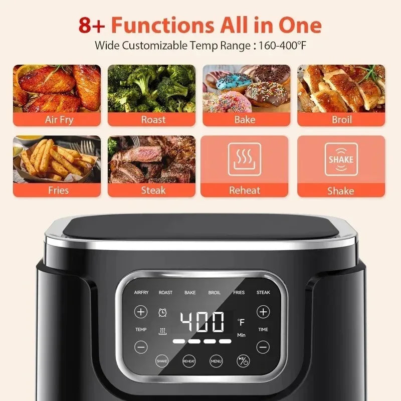 Beelicious® 5.8QT 8-in-1 Digital Airfryer with Shake Reminder