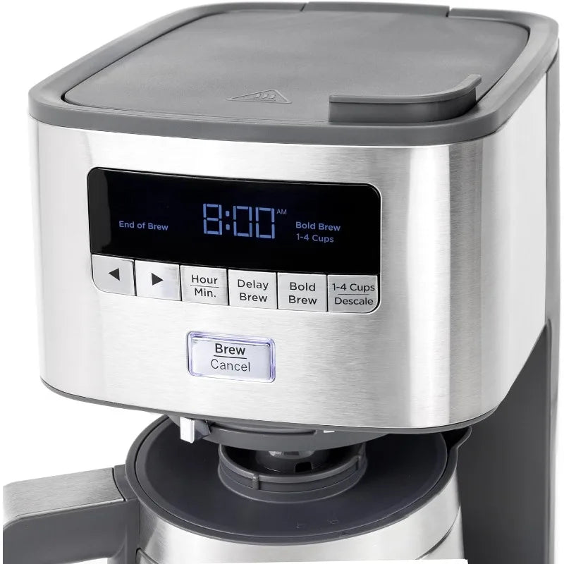 GE Drip Coffee Maker With Timer 10-Cup Thermal Carafe Pot Keeps Coffee Warm for 2 Hours