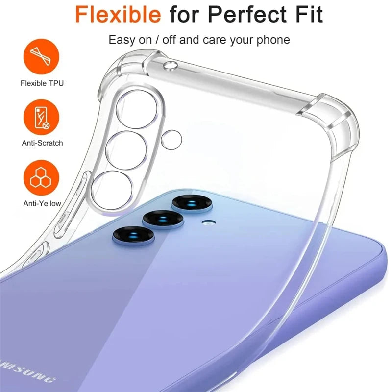 Clear Phone Case For Samsung Galaxy  Soft TPU Silicone cover