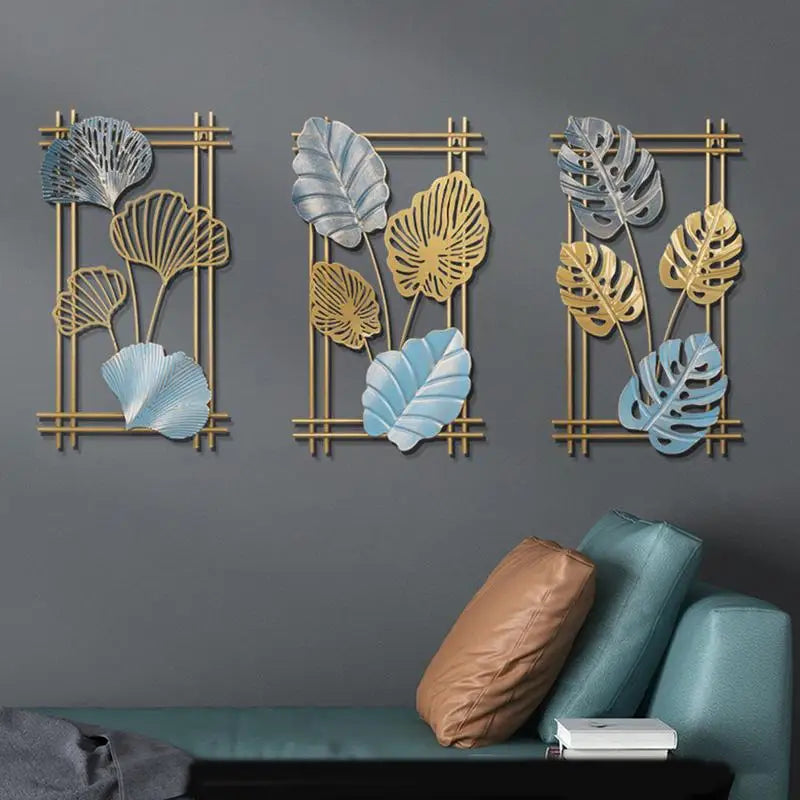 Ginkgo Leaf Wall Decor Golden Metal 3D Wall Art