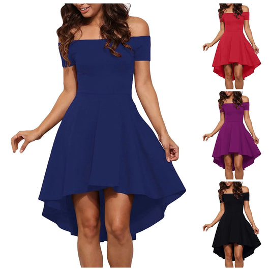 Evening Dresses Womens Off The Shoulder Short Sleeve