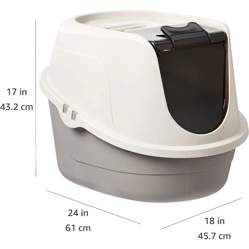 No-Mess Hooded Cat Litter Box, Large