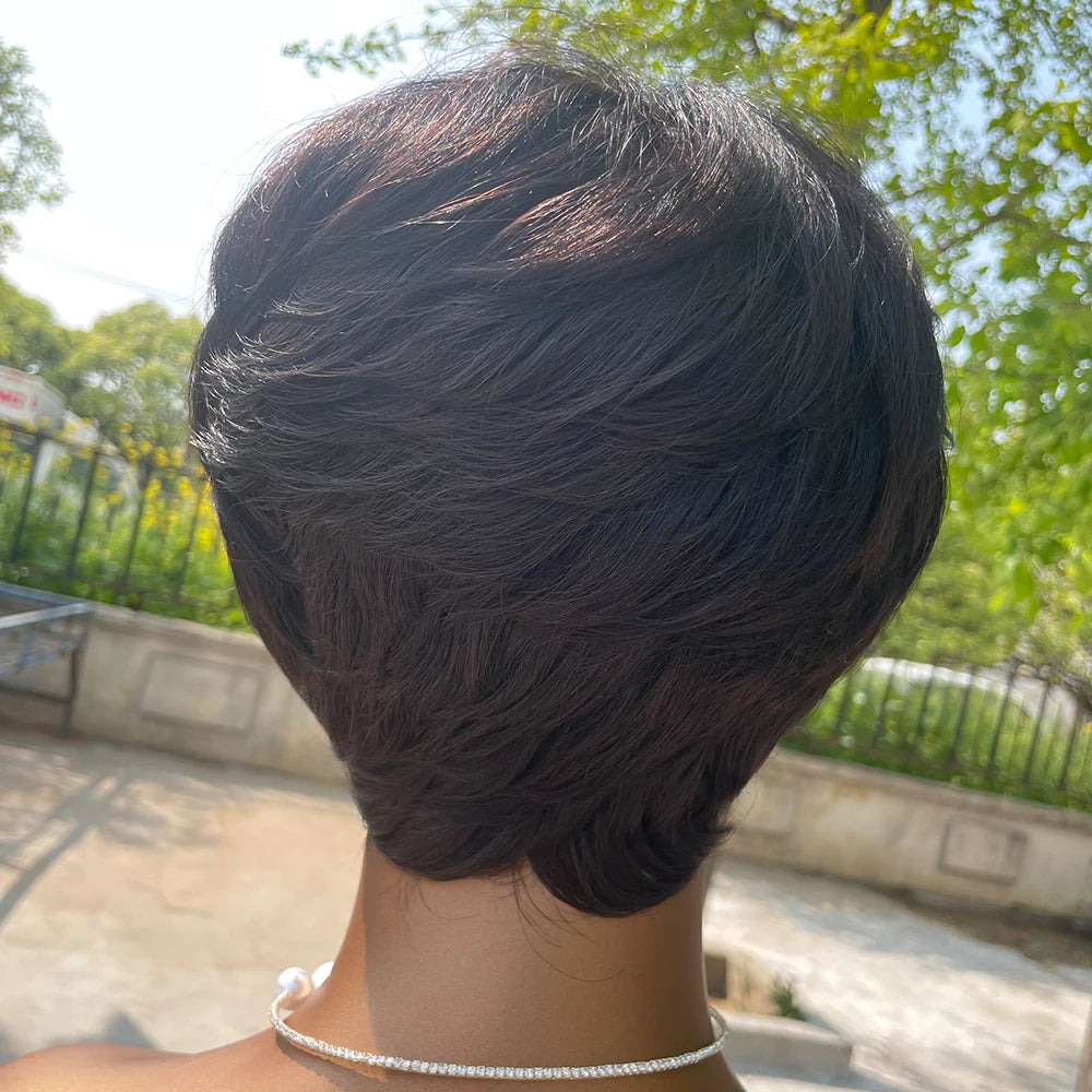 Short Pixie Cut Human Hair Wigs