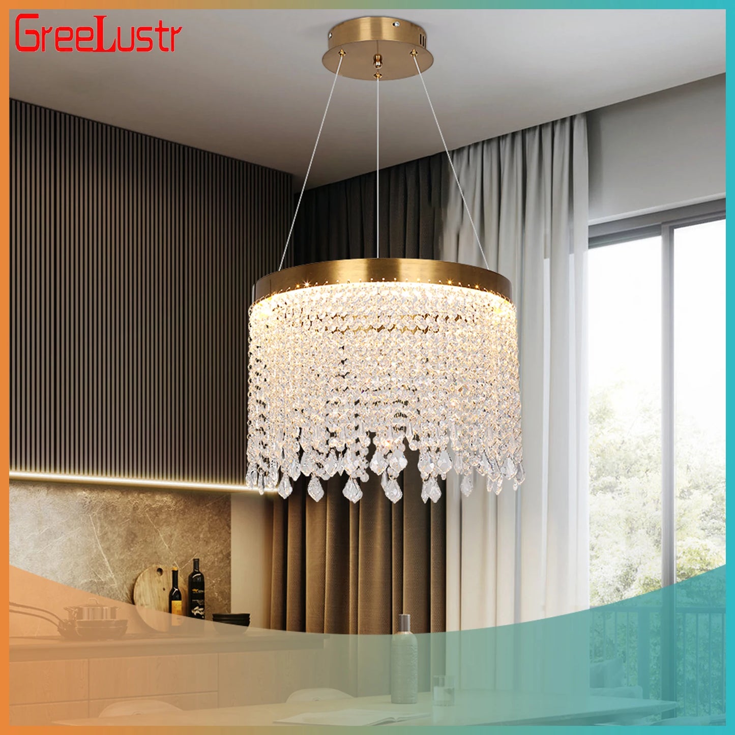 Modern Crystal Pendant Led Ceiling Fixture