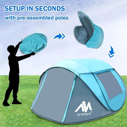 4 Person Pop Up Tents for Camping - Waterproof