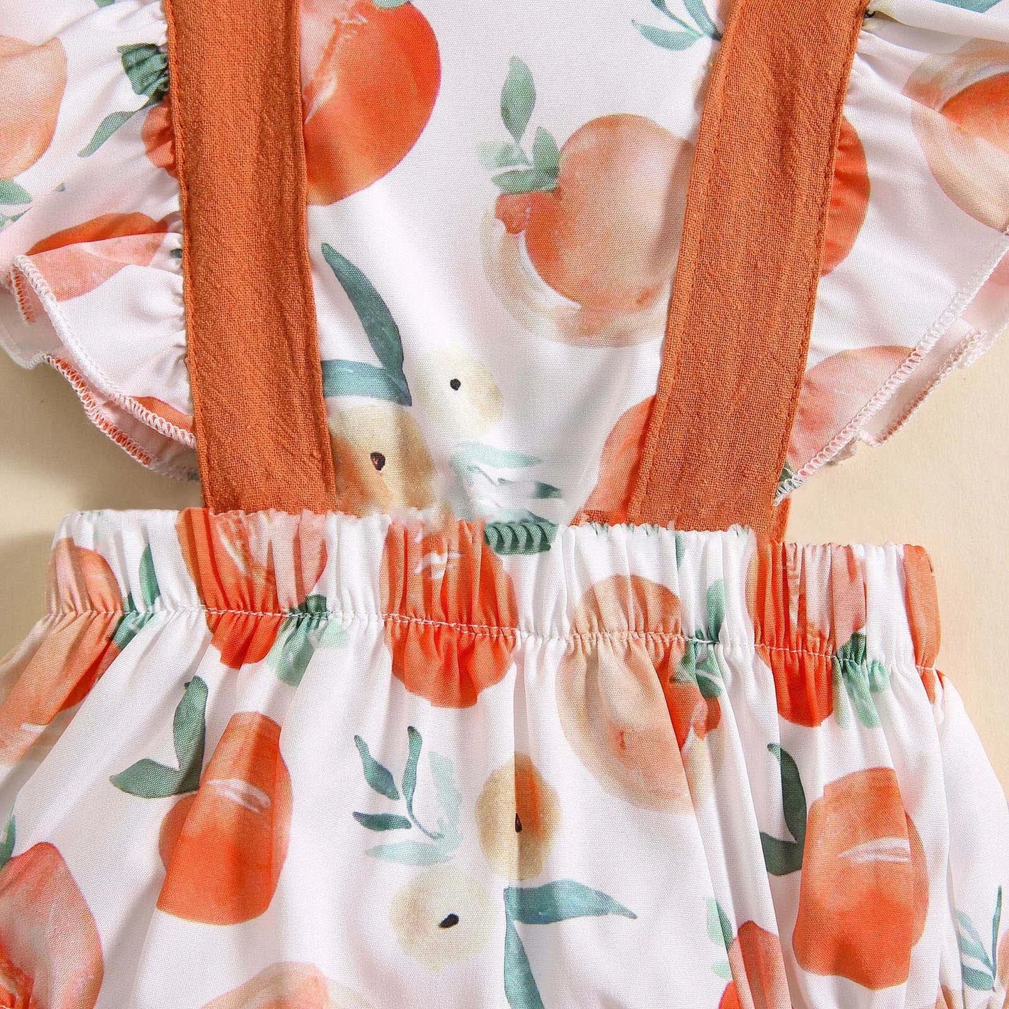 Baby Peach Print Ruffle Fly Sleeverl 3-12 Month Clothes