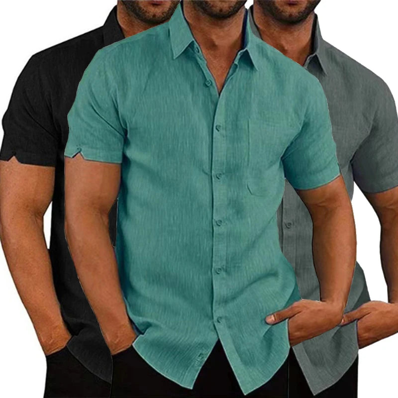 Summer Cotton Linen Shirts For Men