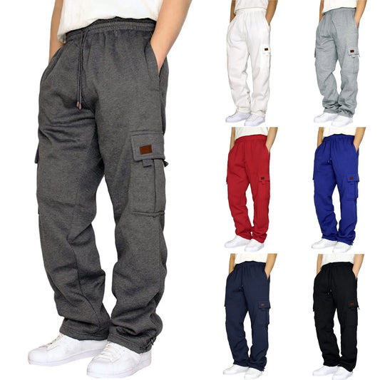 Sweatpants Men's Cargo Drawstring Elastic Waist