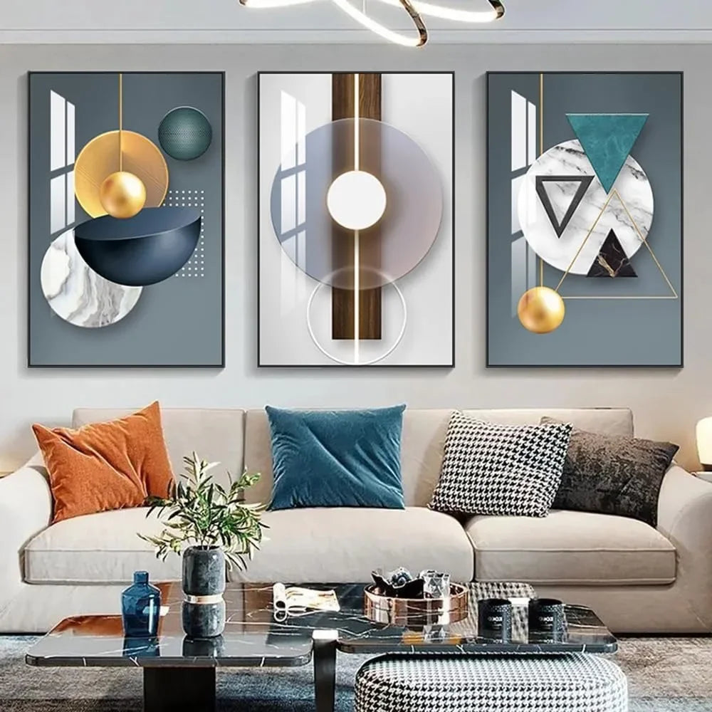 Abstract Geometry Framed Art Paintings Accessories for Home Decor