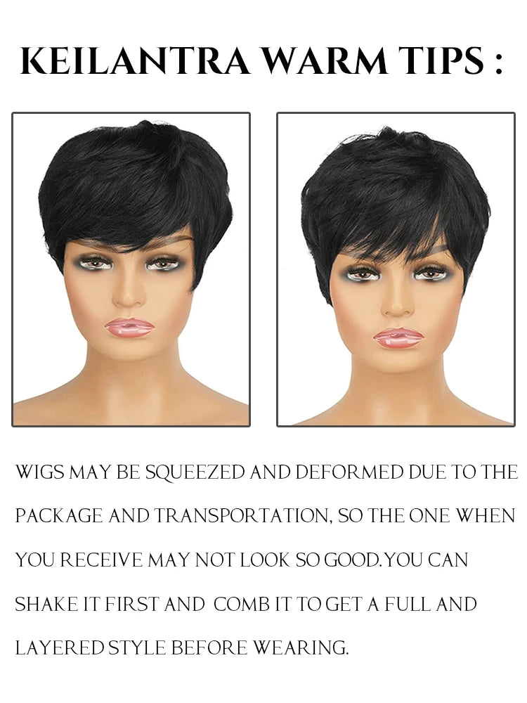 Short Pixie Cut Human Hair Wigs