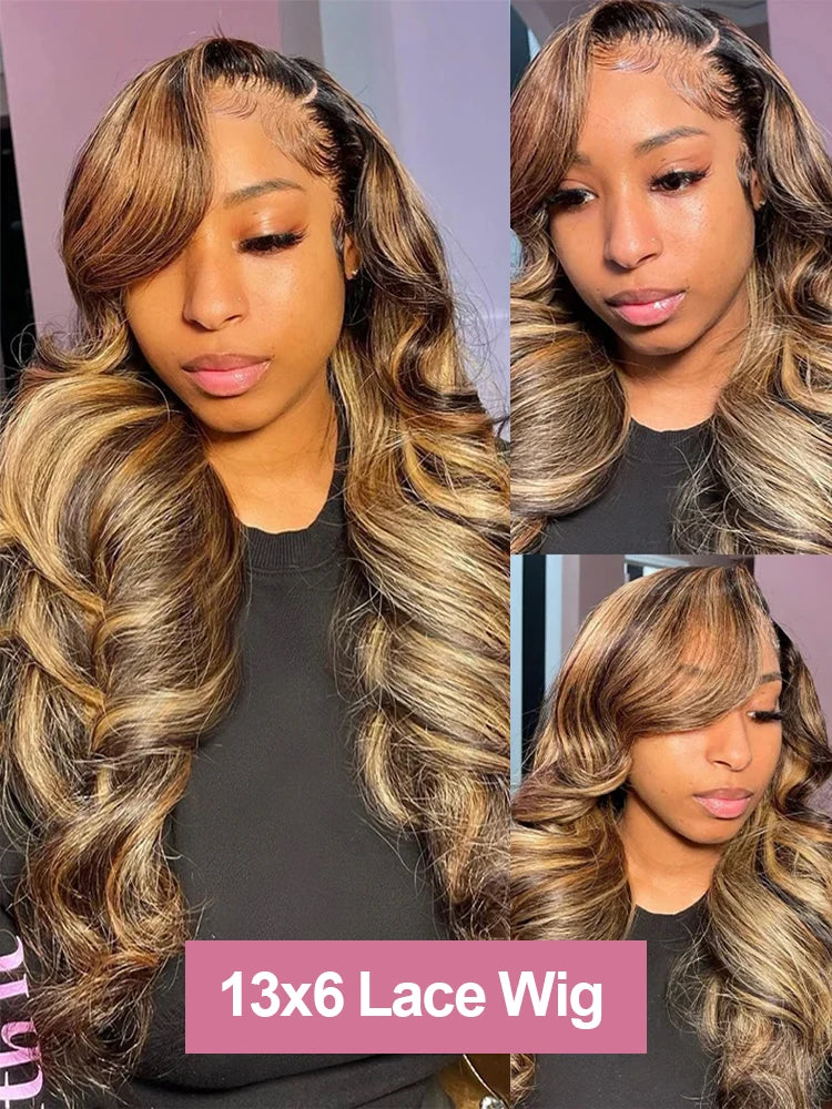 30 Inch Highlight Body Wave Human Hair Wig