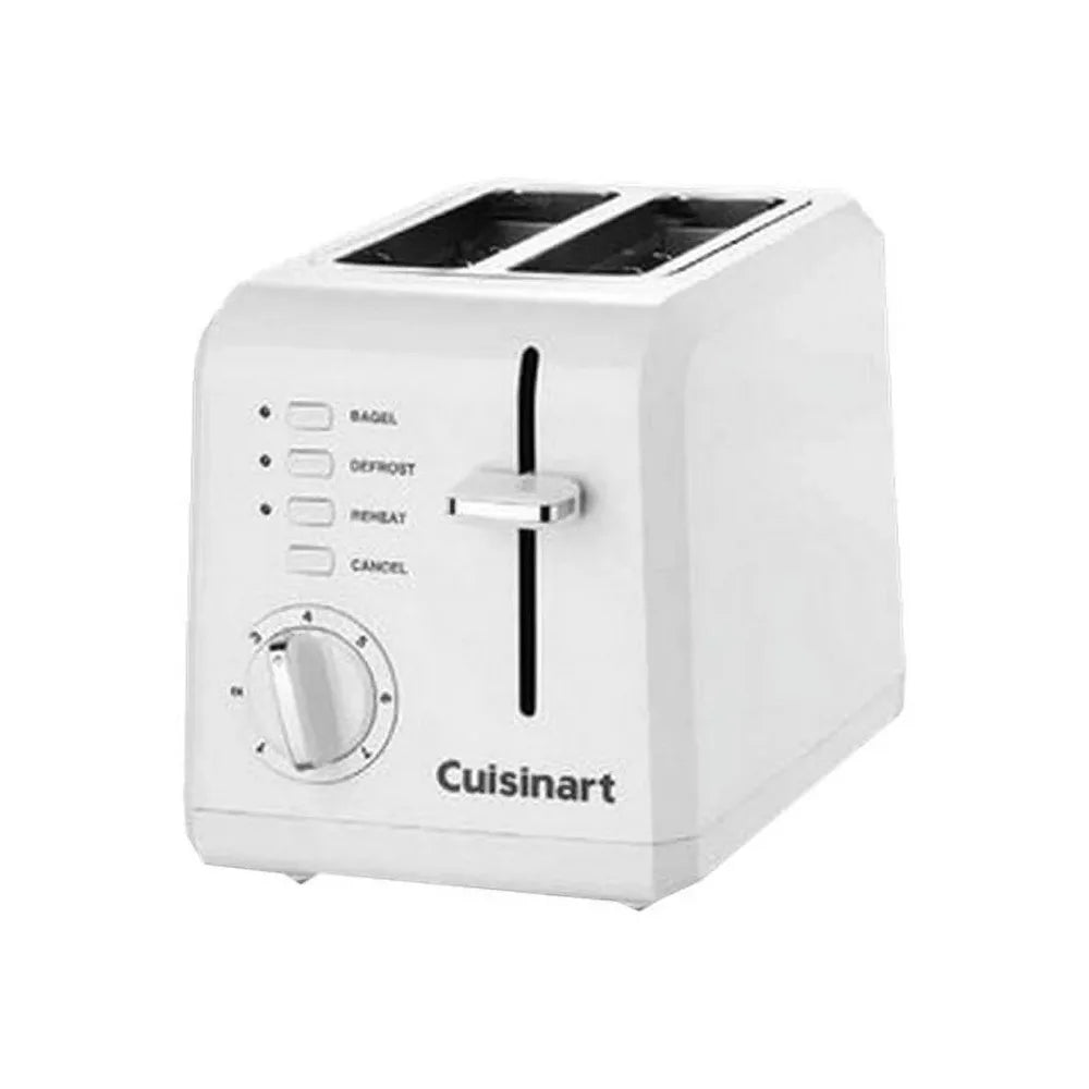 Plastic Compact 2 Slice White Toaster