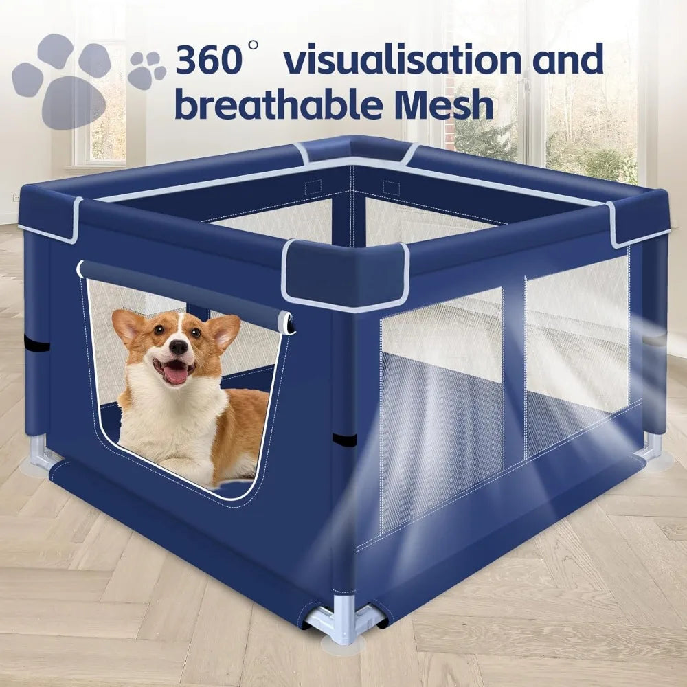 Dog Playpen, 42x42x25.6 Inches Foldable Portable