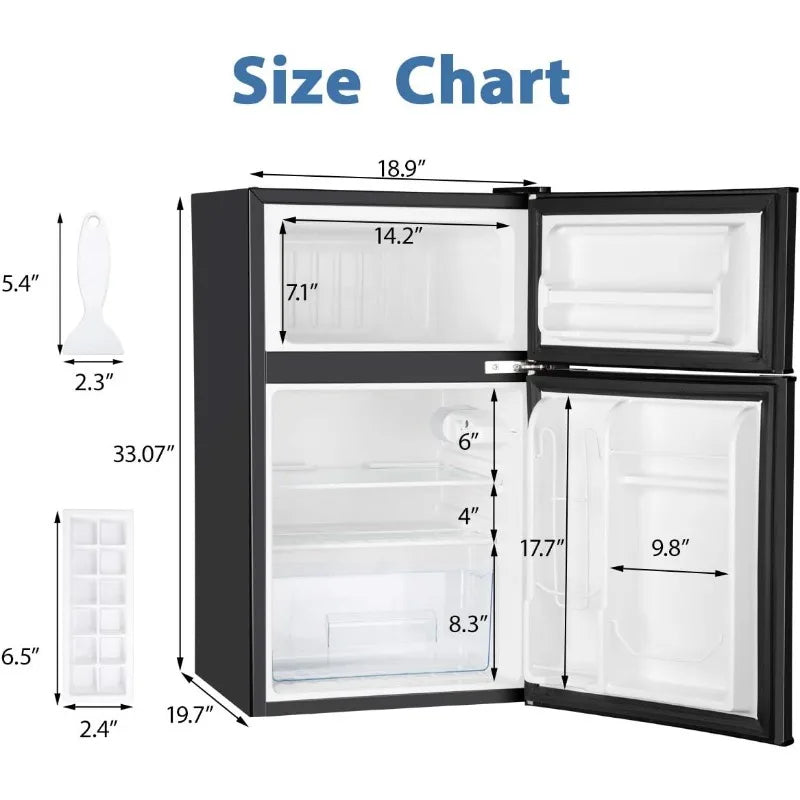 Mini Fridge with Freezer, 3.2 Cu.Ft 2 Door