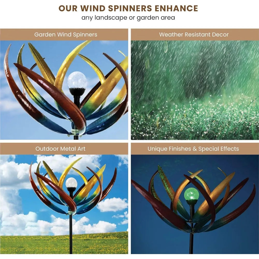 Wind Spinner, 74" Multi-Color Tulip