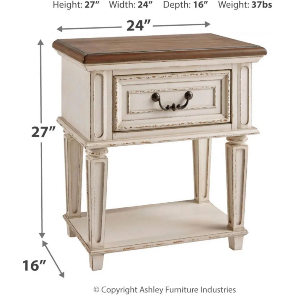 Traditional Cottage 1 Drawer Nightstand with Dovetail Construction