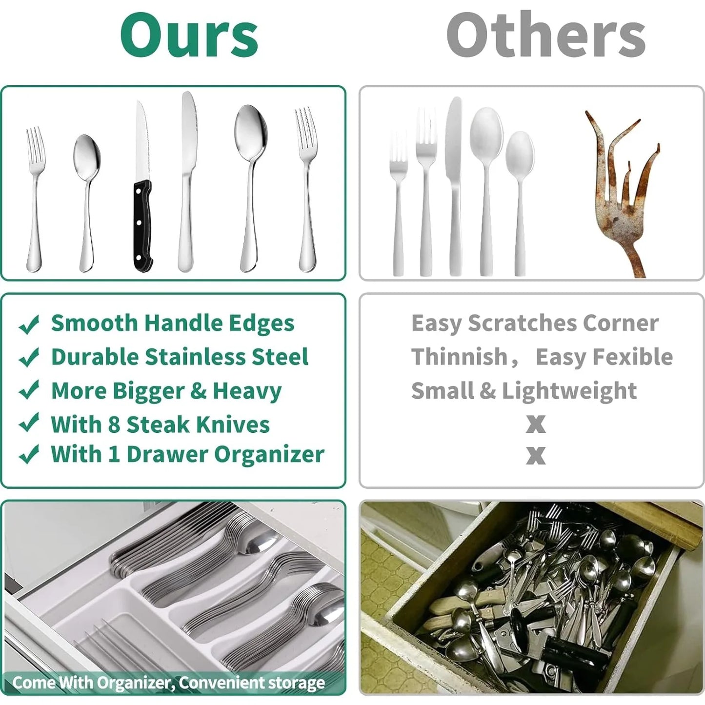 49PCS Silverware Set with Organizer