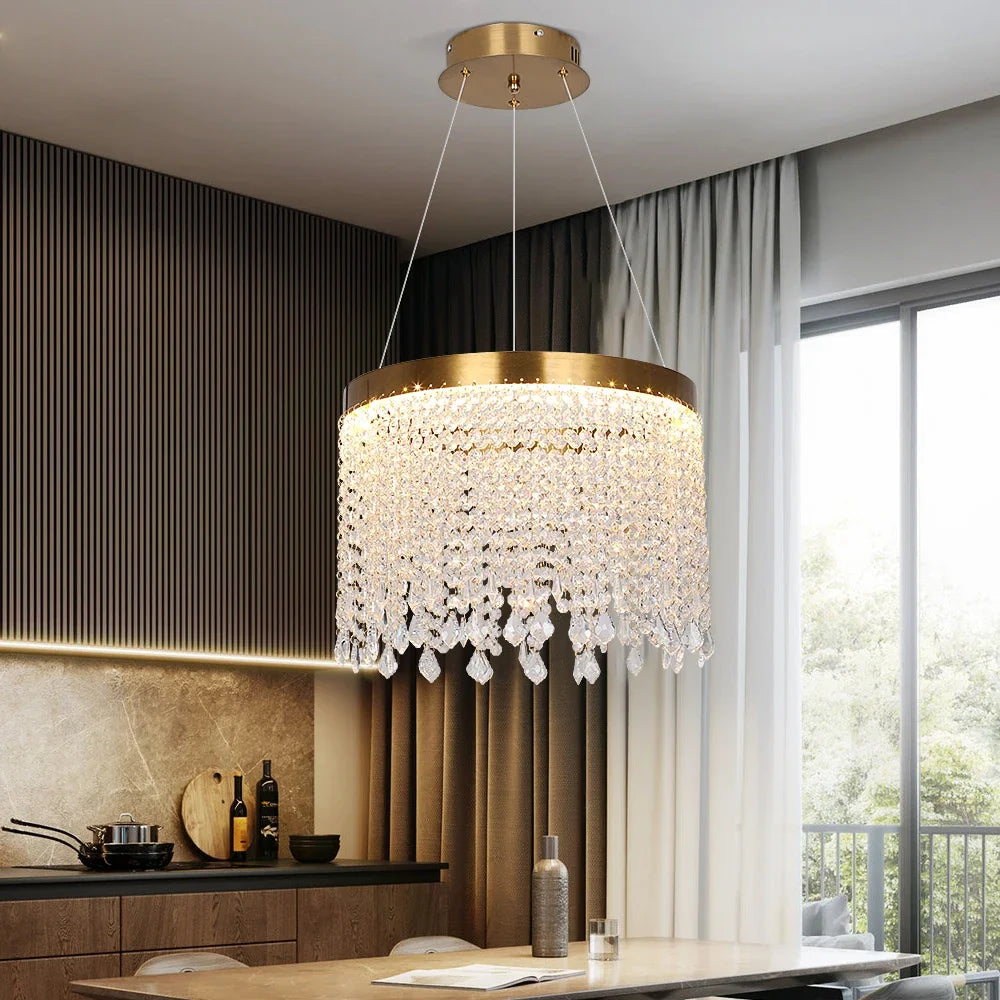 Modern Crystal Pendant Led Ceiling Fixture