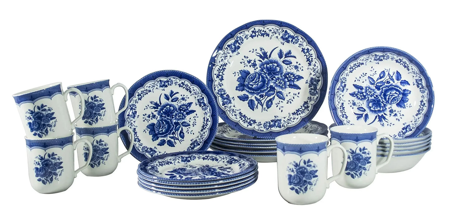 TUDOR ROYAL 24-Piece Porcelain Dinnerware Set