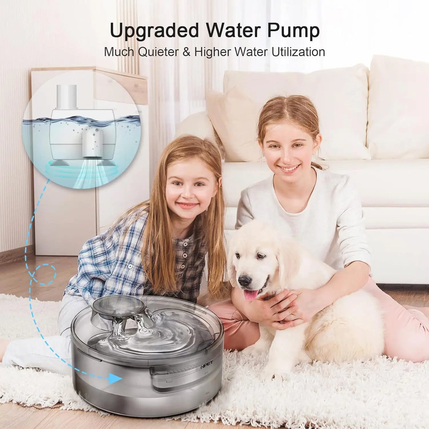 Dog Water Fountain Gallon/5L Large Automatic Pet Water Dispenser