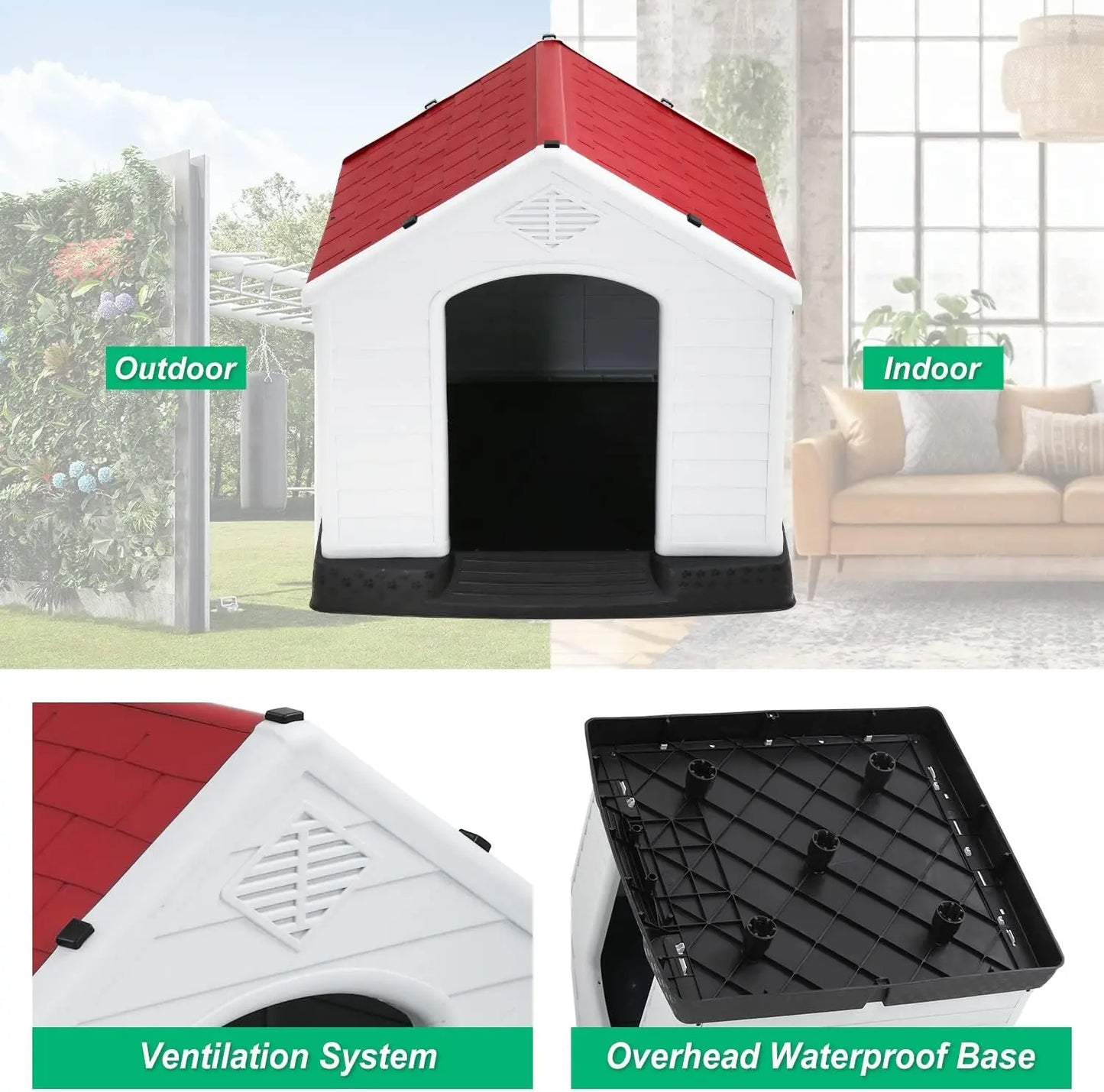 Dog House Indoor Outdoor Durable Waterproof