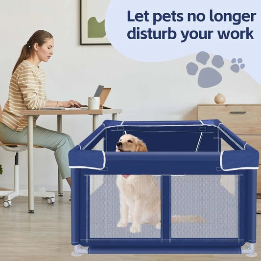 Dog Playpen, 42x42x25.6 Inches Foldable Portable