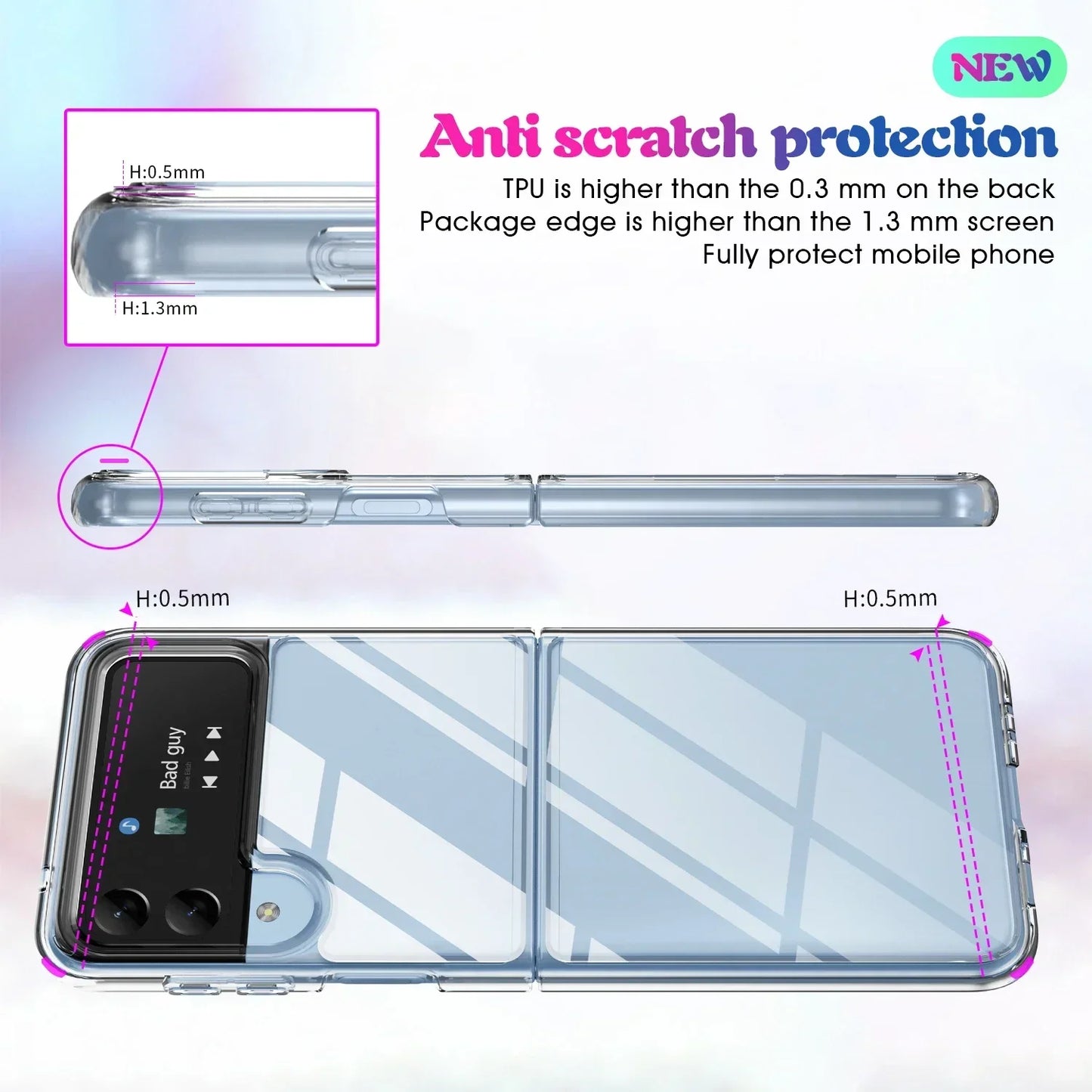 Shock Proof Clear Ultra Thin Case for Samsung Galaxy Z Flip