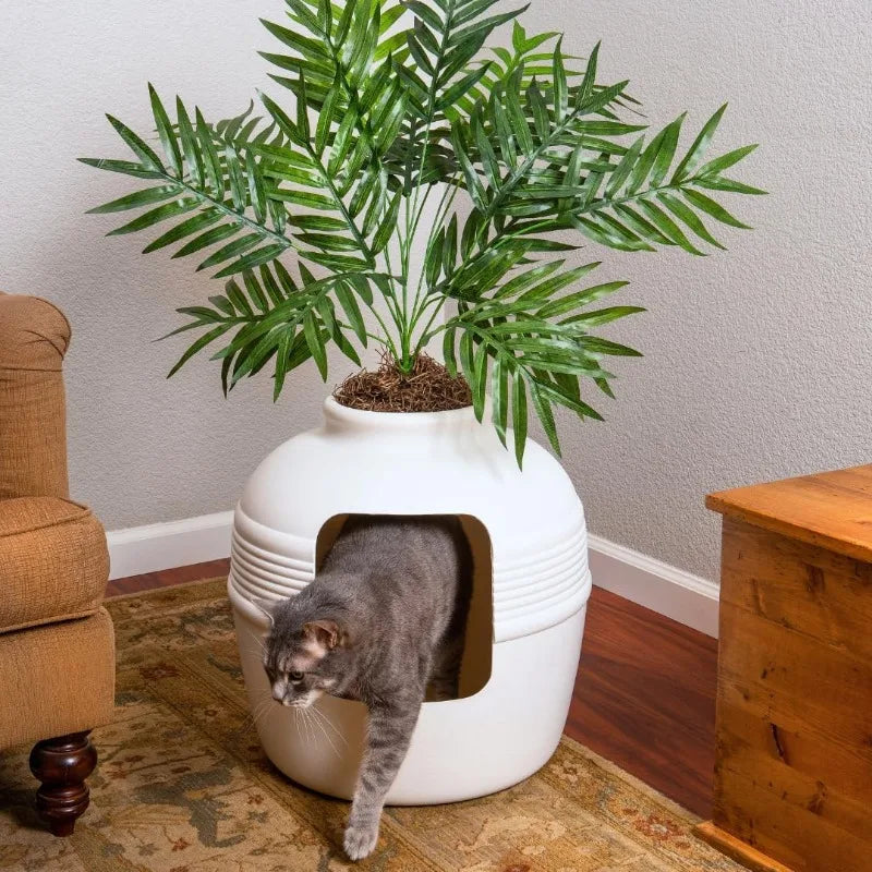 Hidden Litter Box, Artificial Plant