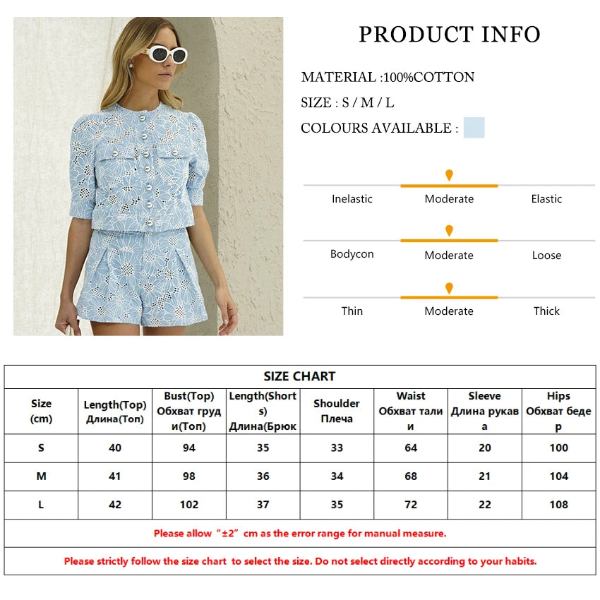 Clacive Summer Slim Blue 2 Piece Sets Women