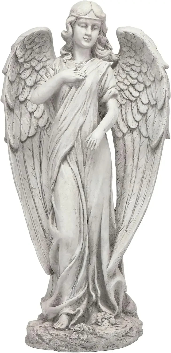 31" Tall Indoor/Outdoor Angel Statue Light Gray