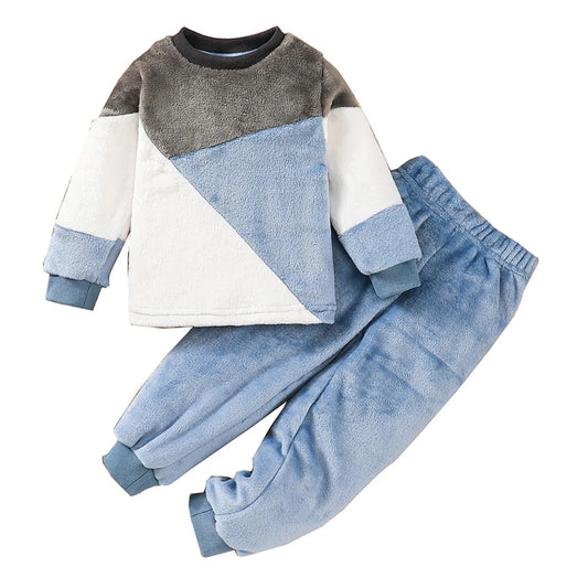 Kids Outfit Soft Cotton Warm Crewneck Long Sleeve Set  For Boys Or Girls