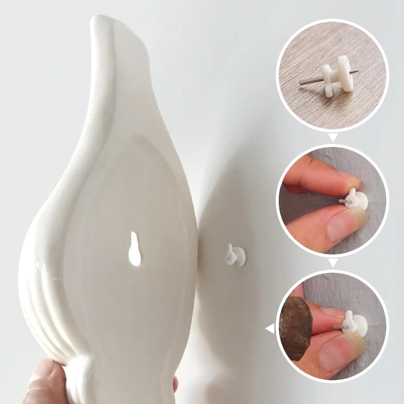 1Pc White Ceramic Sea Shell Hanging Wall Vase Home Decor Accessory