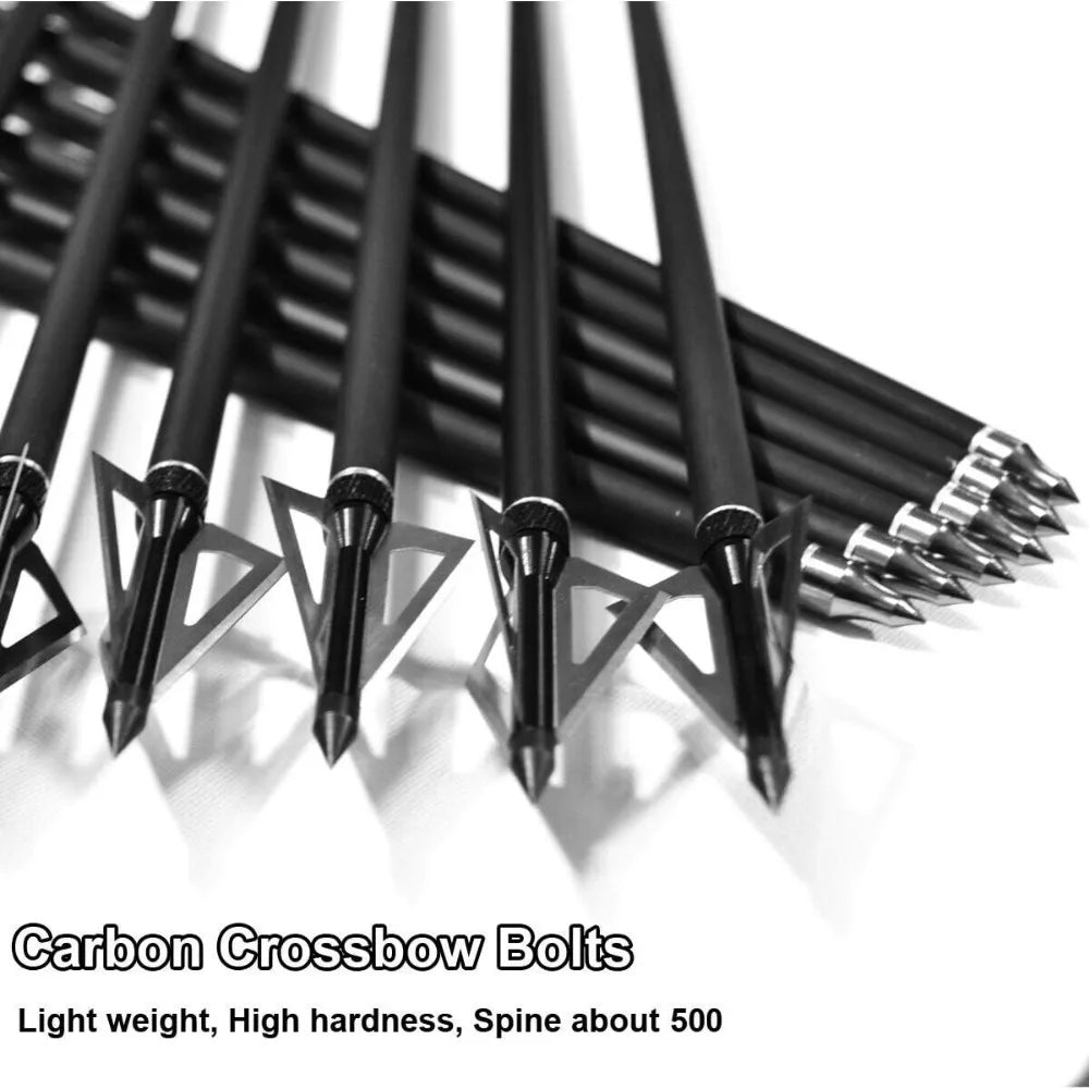 12Pcs 20'' Carbon Crossbow Bolts