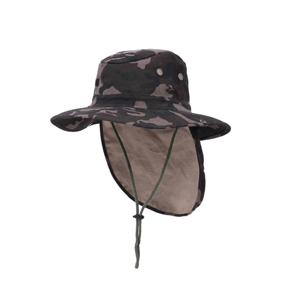 Fishing Sun Hat UV Protection Neck Cover Sun Protect Cap Wide Brim Neck Flap Fishing Cap for Travel Camping Hiking Boating