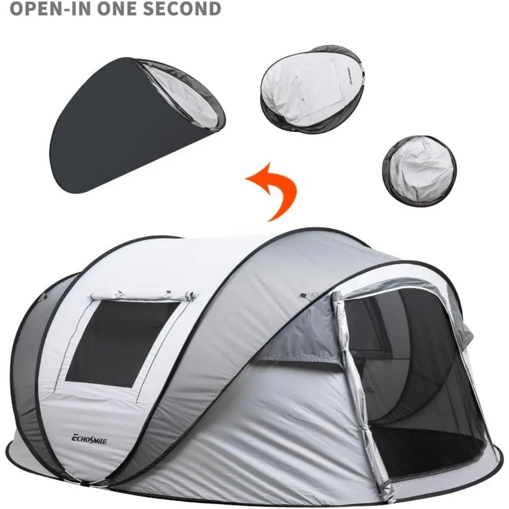 Camping Instant Tent, 2/4/6/8/10 Person Pop Up Tent, Water Resistant Dome Tent