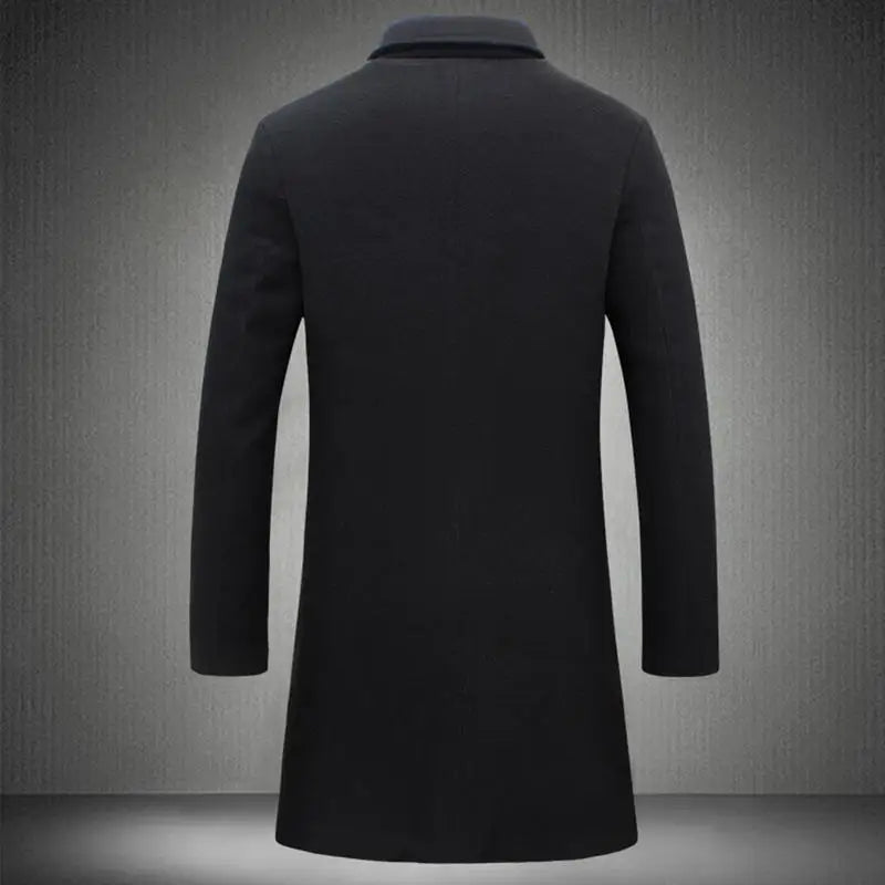 Men's Trench Coat Winter Wool Slim Fit