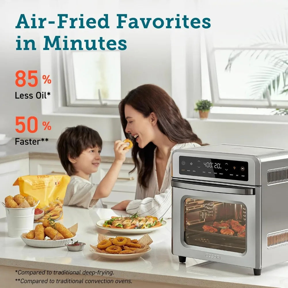 13 Qt Airfryer Fits 8" Pizza, 11-in-1 Functions with Rotisserie