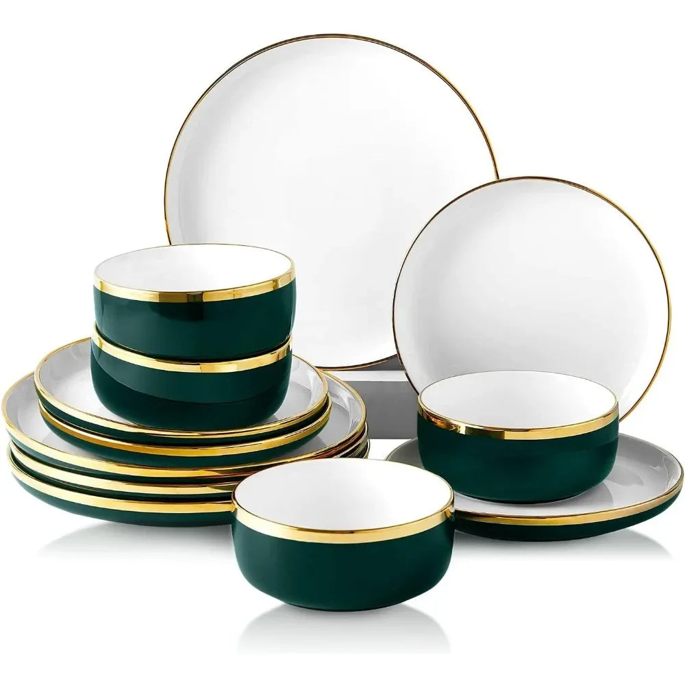 12 Piece Luxury Bone China Dishware Sets