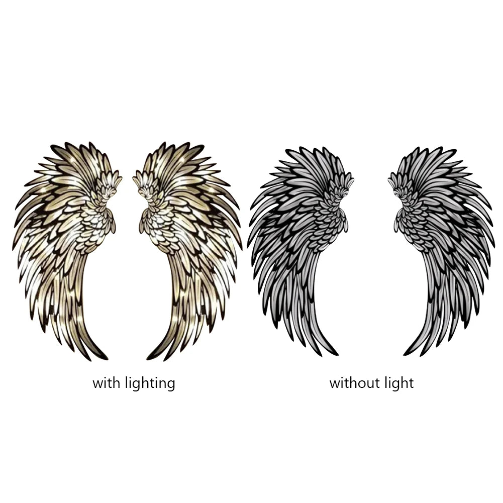 Angel Wings Wall Art Metal  with Lights and without 3  Sizes