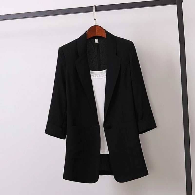 Women's Jacket Solid Color Cotton Fabric