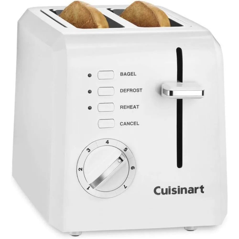 Plastic Compact 2 Slice White Toaster