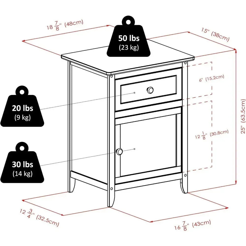 Accent Table, Walnut Night Stand