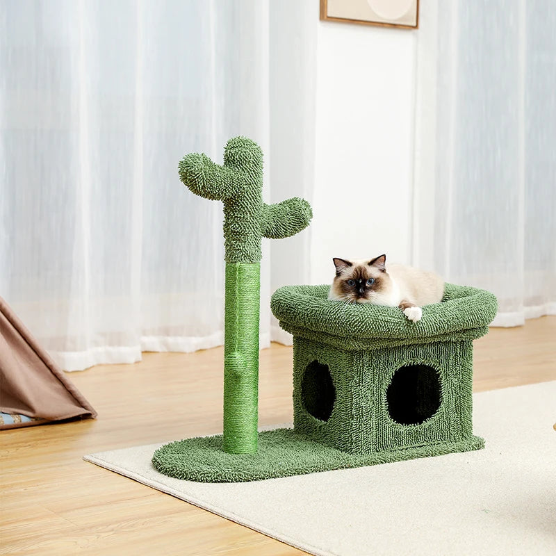 Cute Cactus Pet Cat Tree Scratching Post