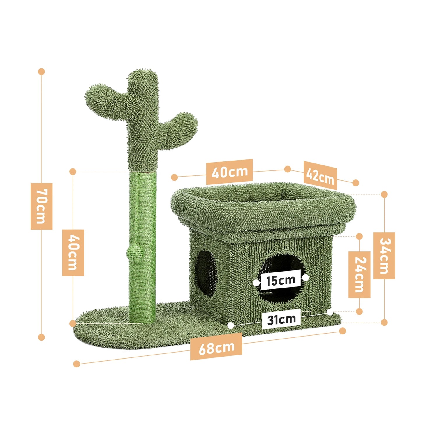 Cute Cactus Pet Cat Tree Scratching Post